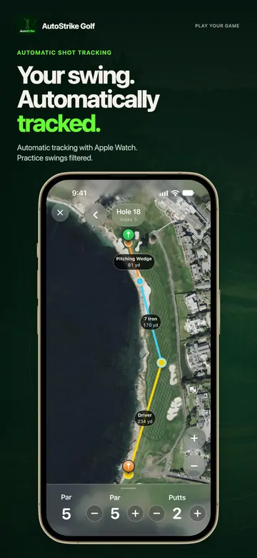 Your swing, automatically tracked with Apple Watch.